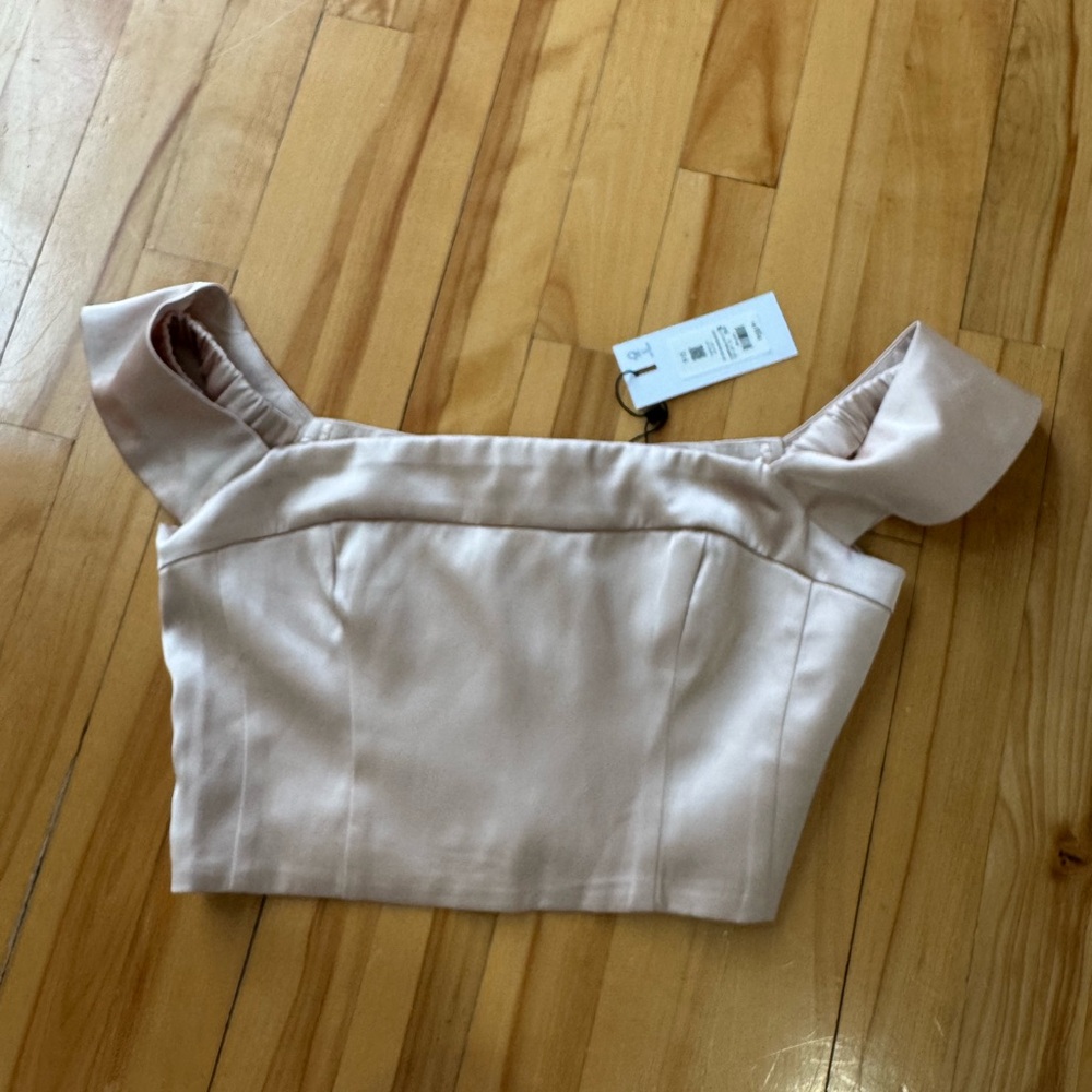 Dynamite Tan Bustier Crop Top